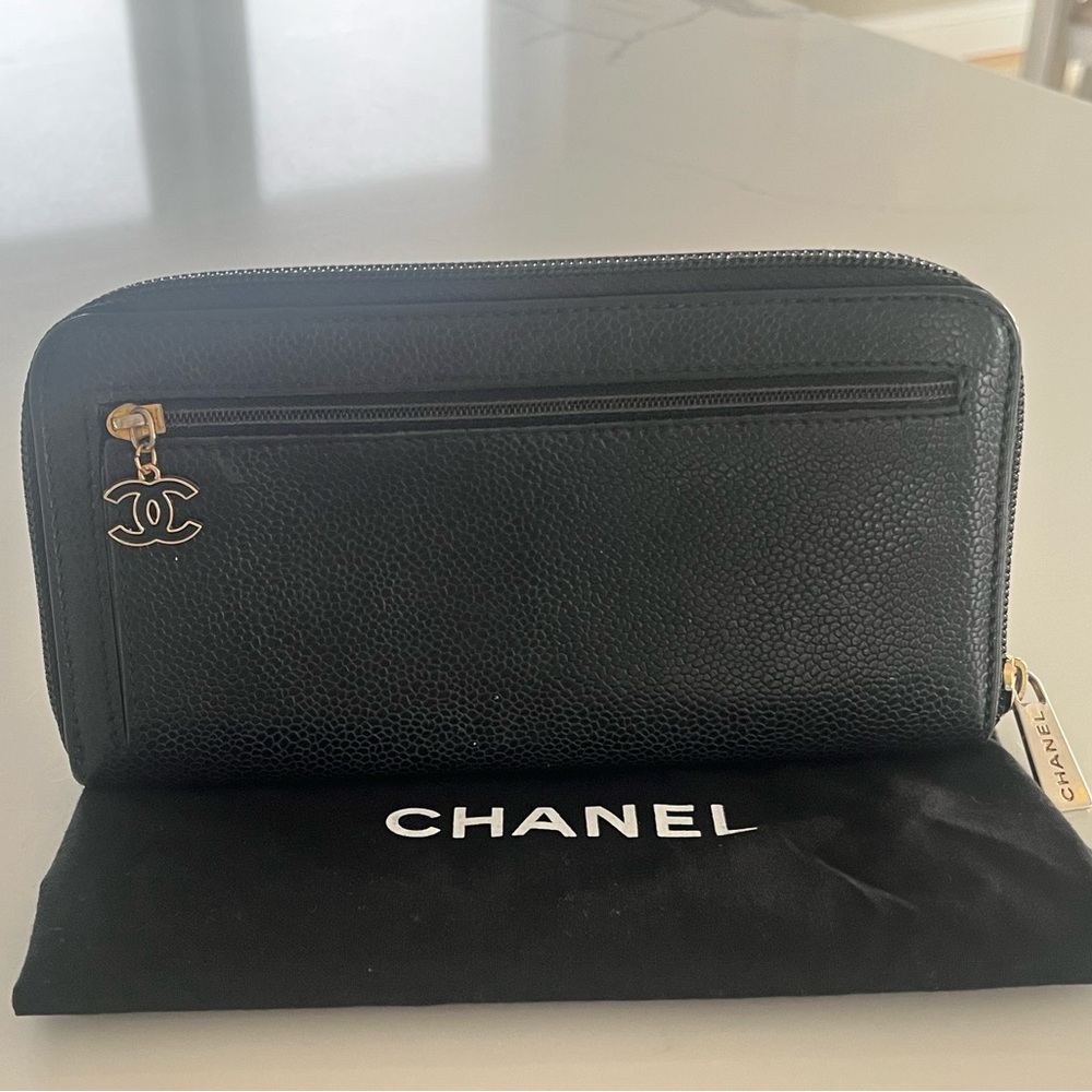 CHANEL Caviar Leather Black Timeless CC Zippy Long Wallet Organizer - Picture 10 of 14